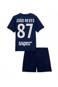 Fotbalové Dres Paris Saint-Germain Joao Neves #87 Dětské Domácí Oblečení 2025-26 Krátký Rukáv (+ trenýrky)